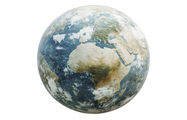 Planet viewed from space showing the landmasses and oceans with cloud coverage, a planetary representation on a transparent background, PNG image, PNG file.