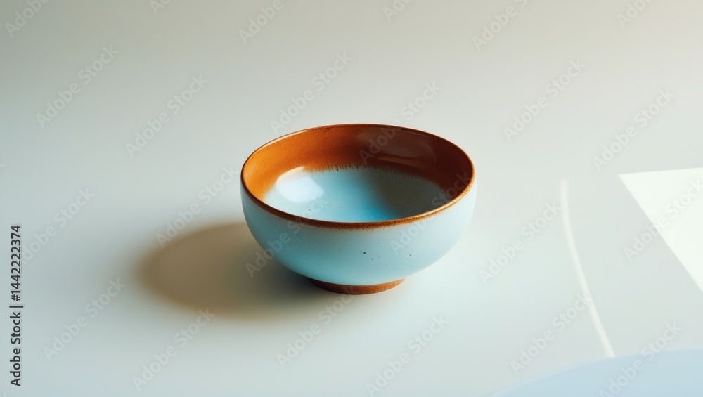 Poster Background with an isolated empty bowl viewed from the top