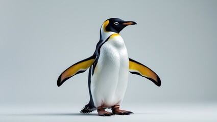 Fototapeta premium Emperor penguins isolated against a neutral background