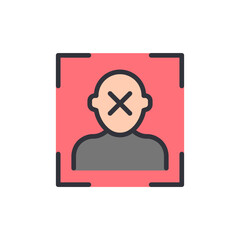 Face recognition colored icons, minimalist vector illustration ,simple transparent graphic element .Isolated on white background