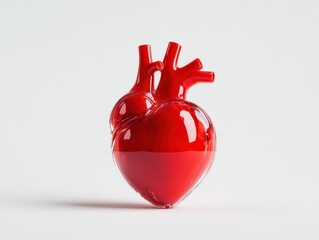 Red anatomical heart glass