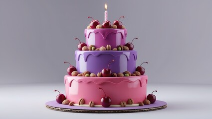Celebrating with a birthday cake