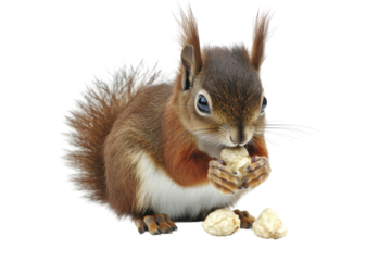 Red Squirrel Eating Nuts