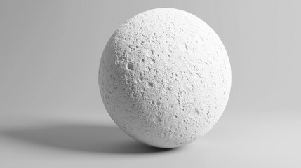 A white sphere with a rough texture and small bumps.