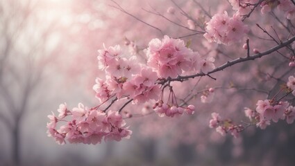 Obraz premium Springtime cherry blossoms, flowers in pink.