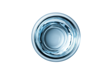 Crystal clear glass of water overhead shot pure hydration refreshing clean simple cool blue tones
