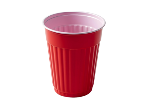 Conic Red Solo Cup Classic Party Drinkware with Ribbed Texture V5 transparent background