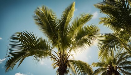Obraz premium Palm Trees Against a Blue Sky