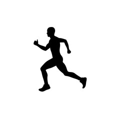 Running silhouette man fitness