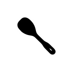 Black cooking spoon utensil