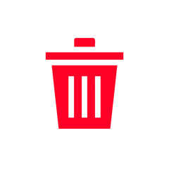 Red trash can delete recycle