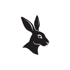 Black rabbit head silhouette