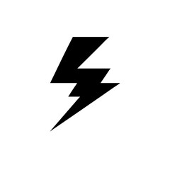 Black lightning bolt vector