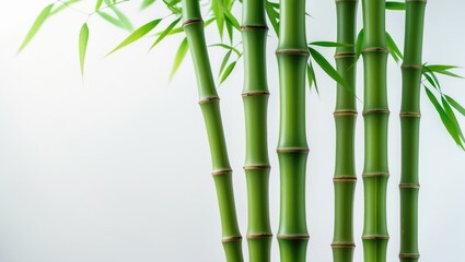 Isolated pieces of ornamental bamboo plant against a background