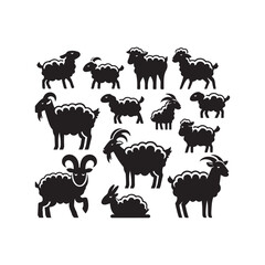 qurbani animal vector silhouette clip art logo illustration