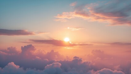 Obraz premium Brightly colored image featuring sun, sunset, and sunrise