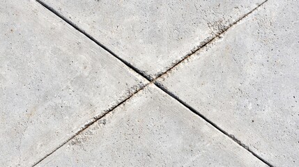 Fototapeta premium A close-up view of a concrete sidewalk with a diagonal crack running through it.