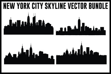 Fototapeta premium new york city skyline vector bundle