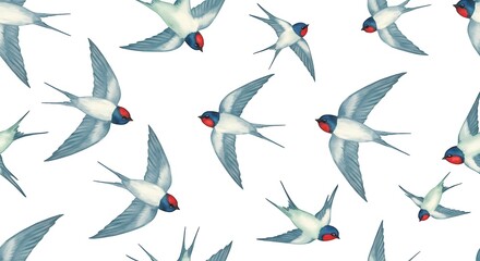Fototapeta premium Azure Wings in Flight AI Generated