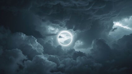 Fototapeta premium Black Hole and Tumultuous Storm Clouds