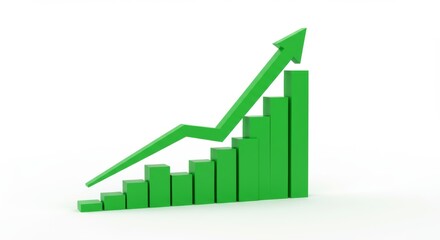 business graph on white background