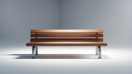 Outdoor furniture: park bench on plain white background