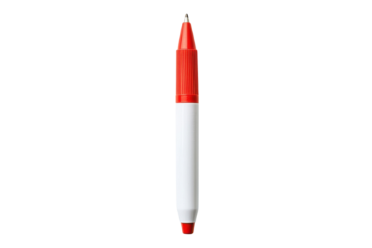 Red marker pen on white background simple minimal design office supplies stationery writing tool