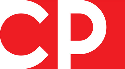 CP or PC Letter Initial Logo Design, Vector Template red arrow sign  