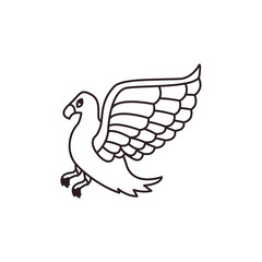 white bird flying wing animal vector illustration 