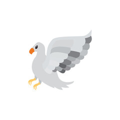 white bird flying wing animal vector illustration 