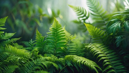 Fototapeta premium Hanging ornamental greenery for relaxation, positioned both indoors and outdoors. Background, close-up wallpaper
