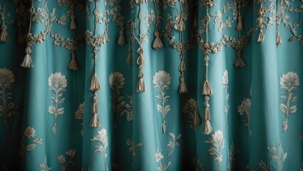 Traditional fabric highlighting complex floral elements in a recurring motif.