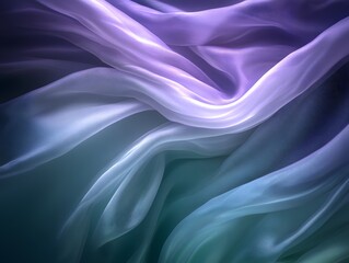 Obraz premium Abstract Purple and Teal Silk Fabric Drape, Elegant Flowing Textile Background
