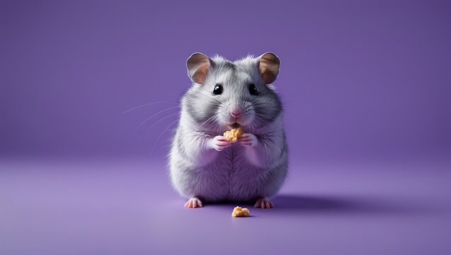 Hamster displayed on a Lilac Blue surface