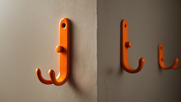 Wall hooks for organizing items.