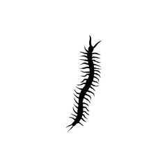 Centipede silhouette cartoon. Vector illustration 
