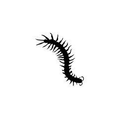 Centipede silhouette cartoon. Vector illustration 