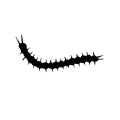 Centipede silhouette cartoon. Vector illustration 