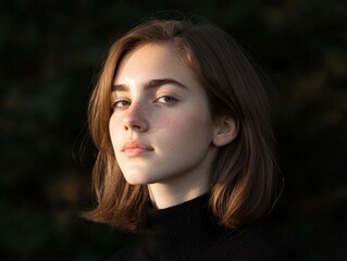 Naklejka premium Woman with freckles looking at viewer