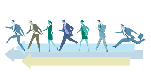 Personen Gruppe Richtung Fortschritt illustration..eps
