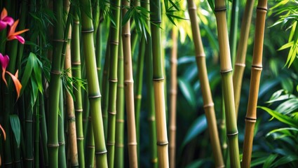 Fototapeta premium Bamboo plants: natural growth and development