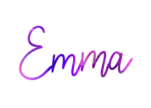 Emma - handwritten modern calligraphy lettering for girl's name