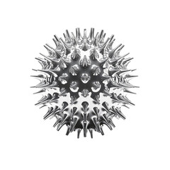 Abstract Chrome Spiked Sphere 3D Render of a Metallic Orb with Sharp Protrusions