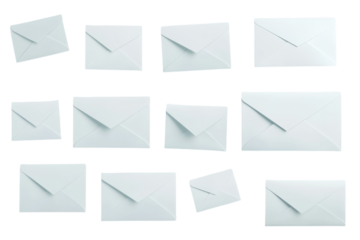 A serene collection of unopened letters awaiting delivery soft light pastel blue hue minimalist