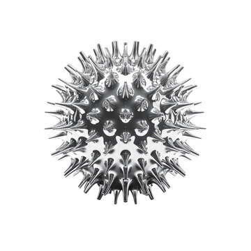 Abstract Chrome Spiked Sphere 3D Render of a Metallic Orb with Sharp Protrusions