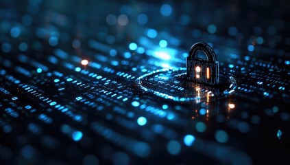 Digital security lock design on a technological network.
