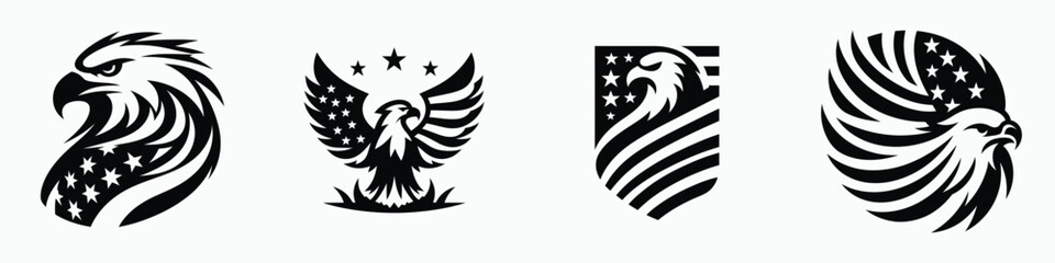Obraz premium The eagle. Symbol Vector Clip art. Avian predator a majestic raptor in flight of freedom strength vision.
