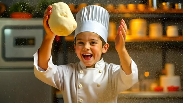 Master Children, culinary education, pizza preparation. Youth cooking. Dough expands under warm air. Recipe simplicity encourages culinary flair. Junior chef perfects tasty pizza.