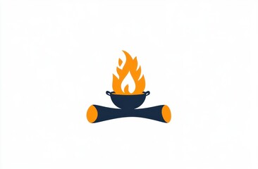 Campfire cooking logo design