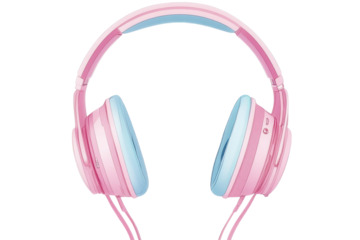 Cute pink and blue headphones for kids perfect for listening to music or audiobooks comfortable and
